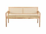 Gardeon Garden Bench Wooden Bench Outdoor PVC Woven Seat Backrest 107cm GB-RATTAN-WOOD-NTL