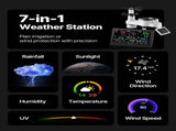 7-in-1 Wi-Fi Weather Station with APP, 190.5 mm VA Display, Wireless Solar Powered Outdoor Sensor, V952-TYNQXZWIFI7586OBK001V3