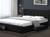 Levede Queen Bed Frame Fabric Tufted Dark Grey BF1012-Q-DG