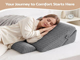 Giselle Bed Wedge Pillow for Headboard, Egg Gel Solves Night Sweats, Triangle Pillow for Reading & PILLOW-WEDGE-EGG-GY