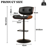SERENIT European Wooden Black Modern Bar Stools Swivel Bar Stool Chair Counter Height V255-SE-BS5517-BLACK