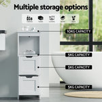 Artiss Bathroom Storage Cabinet 89cm Floor Toilet Drawer Bedroom Organizer Standing White FURNI-C-BATH-TB03-WH