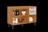 Base Kitchen Wooden Cabinet/Cupboard with 3 Doors 2 Drawers in Cinnamon Finish - Napoles White V1112-3600001953