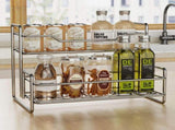 Stainless Steel Two Layers Storage Shelf Kitchen Spice Rack Bathroom Cosmetics Mouthwash Cup V1161-101216