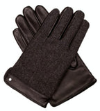 Dents Leather Wool Gloves Fleece Lined Warm Mens Winter Herringbone - Brown - Brown - Small V563-75-0013-BRWN-S