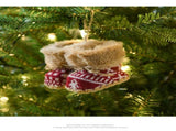 Knitted Christmas Boot Ornaments with Faux Fur Trim - Set of 3 Hanging Decorations V888-ELOSUNG10503