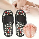 Japanese Acupressure Slippers Rotating Massage Slippers Reflexology Slippers - Black - Size 44 V1106-935-73661-BLK-44