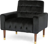 Lewisham Black Tufted Velvet Armchair V1041-JSF-5108-1BLACK