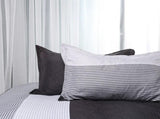 Gray Striped Cannes Gallery Quilt / Doona / Duvet Cover set V745-AQ08415Q3