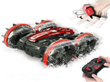 2.4Ghz Remote Control Gesture Sensor Toy Car Boat Truck 4WD Waterproof RC Amphibious Vehicle-Blue V1263-JX-7291
