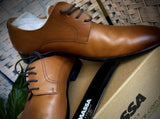 Massa Ascoli Leather Derby Dress Lace Up Shoes Wedding Business Formal in Tan - UK 11 V563-ASCOLI-TAN-UK11