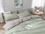 Gray And Green Stitching Ultra-Soft Solid Color 4-Piece Bedding Set - Queen Size V888-ELOSUNG21504