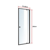 Adjustable Semi Frameless Shower Screen x 195cm Australian Safety Glass V63-824451