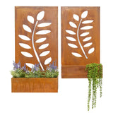 Set 2 Nested Floor/Wall 'Leaves' Planters 95cm, 80cm V637-48109PLN