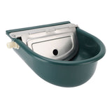 Livestock Water Bowl Trough Drinking Dispenser Farm Feeder Plastic with Iron Lid Float Ball Green V1294-YM0901-3111250020511