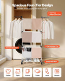 VEVOR 4-Tier Foldable Clothes Drying Rack with 24 Drying Poles and 4 Castors V952-LDSLYJZFX601GN7M1001V0