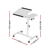 Artiss Laptop Desk Table Fan Cooling White 60CM LA-DESK-LEO-L1-WH