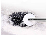 Toilet Brush and Holder, Toilet Bowl Brush and Holder with Long Handle, Plastic Holder Easy to Hide, V1192-AZ-W-13602