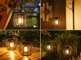 Black White Outdoor Hanging Lanterns Solar Powered Lanterns Outdoor Lighting Garden V1347-124-WHI-28920