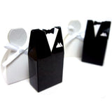 100 Pack of 50 Bride Gown and 50 Groom Tux Wedding Bridal Bomboniere Favor Candy Choc Almond Box V382-100BRIDEGROOMBXNW