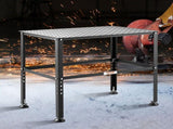 Welding Table 36" x 24", 800LBS Capacity Welding Workbench Table, Heavy-Duty Work Bench with 0.63" V952-GDXHZ800LB36HJ2L5V0