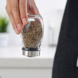 Rotating Spice Rack S 6 Glass Jars with Labels Food-Safe Sealed Lids Transparent Visible V1370-AZ4-09155