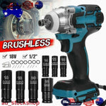 1/2" Cordless Impact Wrench Driver Brushless Rattle Gun For Makita 18V Battery V201-LI0720BU8AU