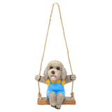 Swing Animal Hanging Teddy Dog Cartoon Garden Decoration Pendant Style Resin Statue CraftsGray V1294-YM0901-3111210157612