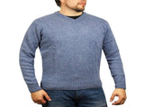 100% Shetland Ragg Wool V Neck Knit Jumper Pullover Mens Sweater Knitted - Sky - XXL V563-SW-VN-SKY40-XXL