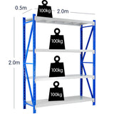 Garage Storage Steel Rack Shelving 1.5m-wide 400kg 4XLS-125