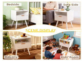White Nightstand Modern Solid Wooden Open Shelf Bedside Table with One Storage Drawer and Solid Legs V985-WHITENIGHTSTAND