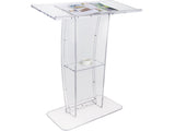 Acrylic Podium, 47" Tall, Clear Acrylic Podium Stand with Wide Reading Surface & Storage Shelf, V952-CTSJTYKLBST47YW3EV0