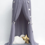 Grey Nordic Style 7-Layer Tulle Bed Canopy 300cm Extra Long 60cm Dome for Australian Kids Bedroom V888-ELOSUNG43158