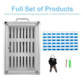 Lockable Phone Storage Box with 24 Secure Compartments for Mobile Device Organization and Safe V1369-AZ3-W-18802