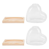 2PCS Propagation Vases Heart Shaped Glass Desktop Planter Plant Propagation Station for Small V1294-YM0901-3115260004712