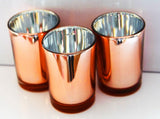 40 Pack Copper Votive Tealight Candle Holders Valentines Day Mercury Wedding Decor Glass Candlestick V382-COPPERS40