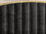 Elegant King Bedframe Charcoal Velvet Fabric with Gas Lift Storage and Golden Trim V357-STARSHINE-KING-CHARCOAL-ABC
