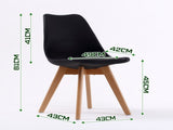 2X Retro Dining Cafe Chair Padded Seat BLACK V274-FT-J900-BK2
