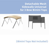 Removable Mesh Sidewalls for 3Bow Bimini Top, UVProtection Boat Side Curtains with Large Storage V1188-MS-831-001