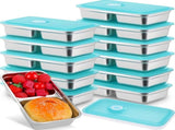 6 Pcs Stainless Steel Bento Box 30 oz Metal Lunch Box Food Storage Containers,Leakproof Lunch Box V1192-AZ-W-24991