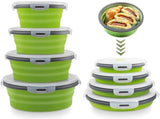 4-Piece Food Storage Container Set - Lunch - Collapsible Food Container - Round Silicone Lunch V1188-MS-313-1060