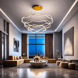 BAMDECOR A212/3 Modern Wavy Art Aluminum Light Fixture for Living Room Bedroom Indoor Decor V255-BAM-A212/3-GOLD