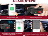 Car OBD2 Bluetooth Scanner, 25K80 Chip Fault Code Reader for Reset and Clear, Real-time Data V1259-DP01-I-00101