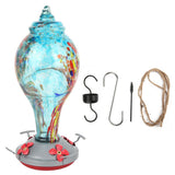 Colorful Painting Glass Bird Feeder Garden Courtyard Outdoor Hummingbirds Water Feeding ToolT2 V1294-YM0901-3111200116712