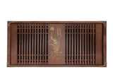 Kungfu Tea Tray Chinese Gongfu Tea Tray Drainage Water Storage Wood Tea Table with Drain Pipe Light V1294-YM0703-3118230040212
