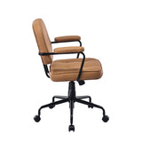 Louise Black Frame Faux Leather Home Office Chair in Brown V369-HC-0025-BLACK-FRAME