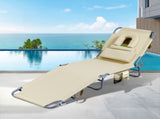 Levede Foldable Beach Lounge Chairs with Face Hole Khaki OD1066-KH