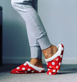 ARCHLINE Orthotic Slippers Slip On Scuffs Pain Relief Moccasins - Red Polka Dot - EUR 36 V563-AS402-36