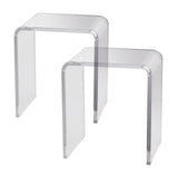 Acrylic End Table, 2 pcs C-Shaped Lucite Side Tables, Clear Acrylic Side Table for Drink, Food, V952-YKLBZXTMSLGZUJFPMV0
