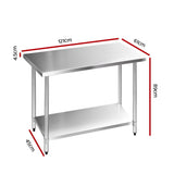 Cefito 1219x610mm Stainless Steel Kitchen Bench 304 SSKB-304S-48